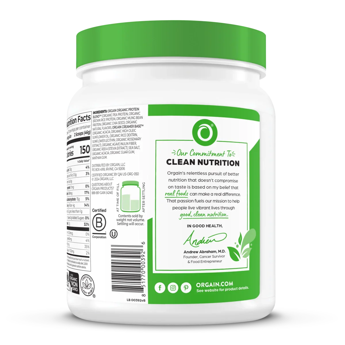 Organic Protein? Plant Based Protein Powder - Vanilla Bean