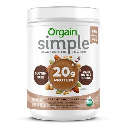 Simple Organic Plant-Based Protein Powder - Creamy Chocolate